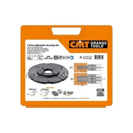 Set di teste portacoltelli per incastri regolabili (3 pz.)